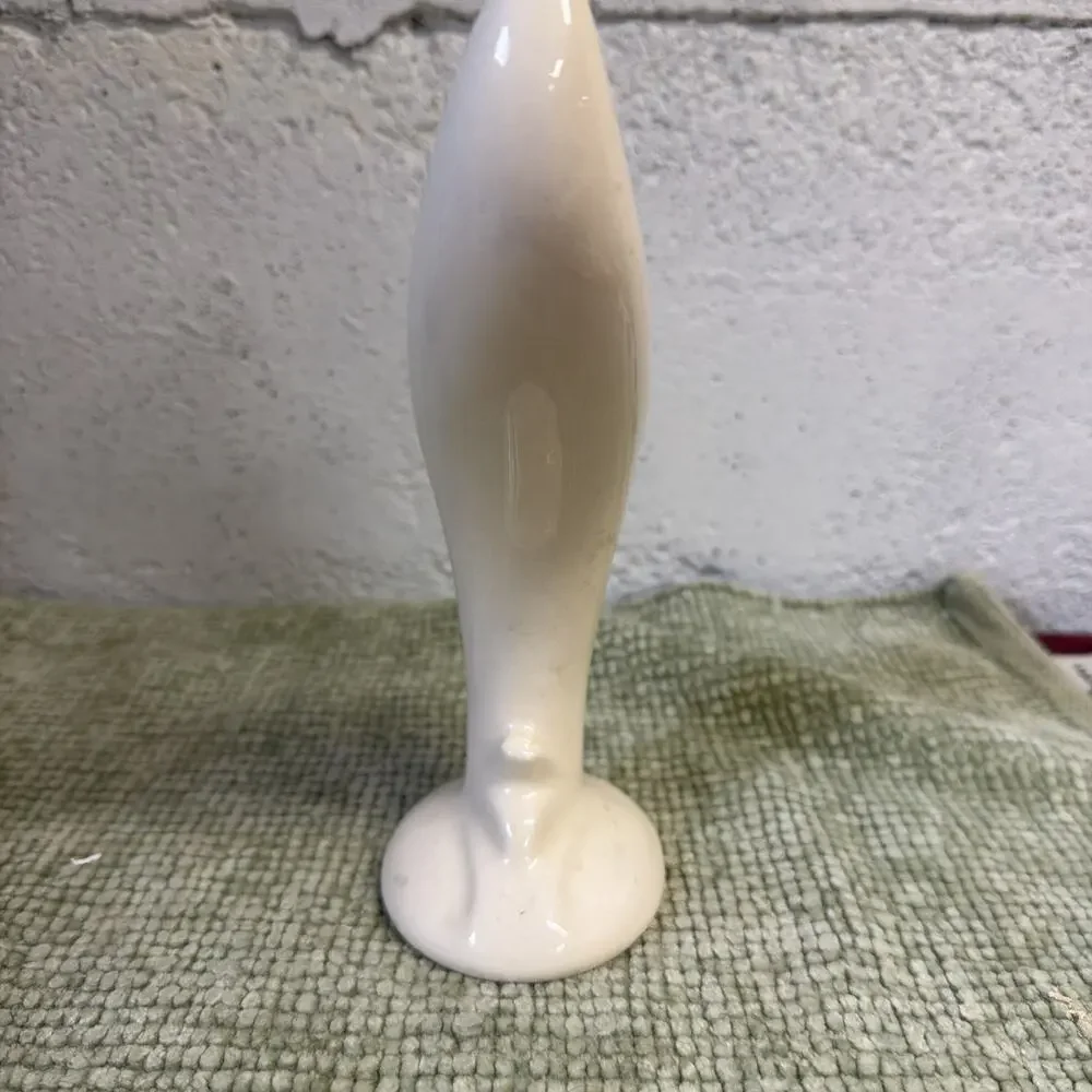 Vintage Ivory Pottery Bud Vase Mid Century Modern Abstract Sculptural 8 In 1980
